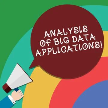 Handwriting text Analysis Of Big Data Applications. Concept meaning Information Stock Illustration