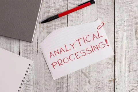Handwriting text Analytical Processing. Concept meaning easily View Write Stock Photos