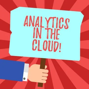 Handwriting text Analytics In The Cloud. Concept meaning New modern online file Illustrazione stock
