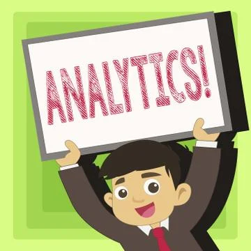 Handwriting text Analytics. Concept meaning Data Analysis Financial Information Stock Illustration