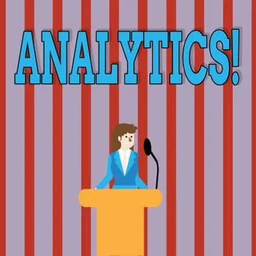 Handwriting text Analytics. Concept meaning Data Analysis Financial Information Illustrazione stock