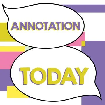 Handwriting text Annotation. Internet Concept note added by way of comment or Stock Illustration