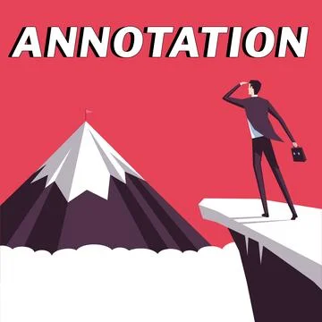 Handwriting text Annotation. Word Written on note added by way of comment or Stock Illustration