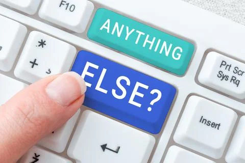 Handwriting text Anything Else Question. Business showcase Clarifications or 스톡 사진
