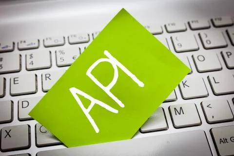 Handwriting text Api. Concept meaning Tools for building software Computer Stock Photos