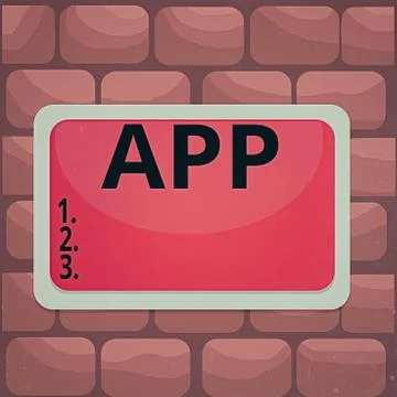 Handwriting text App. Concept meaning Computer program Download software by a イラスト素材