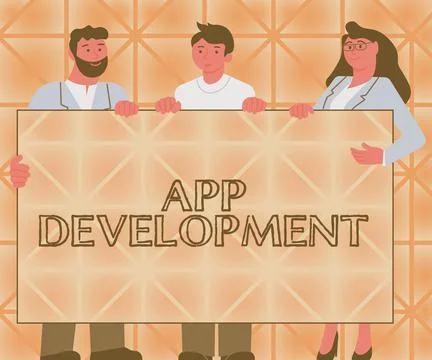 Handwriting text App Development. Internet Concept Development services for Ilustración de archivo