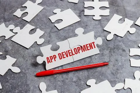 Handwriting text App Development. Word for Development services for awesome Foto stock