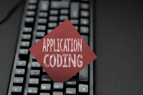 Handwriting text Application Coding. Concept meaning process by which a mobile 스톡 사진