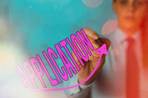 Handwriting text Application. Concept meaning an order for something formal and Stock Photos