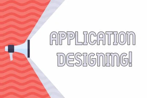 Handwriting text Application Designing. Concept meaning develops software based Stockillustratie