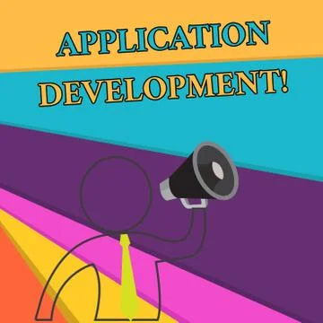 Handwriting text Application Development. Concept meaning creation of Computer 스톡 일러스트