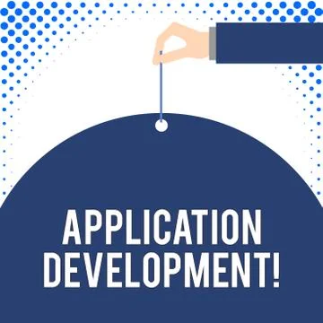 Handwriting text Application Development. Concept meaning creation of Computer 스톡 일러스트