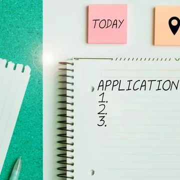 Handwriting text Application. Internet Concept an order for something formal and Foto stock