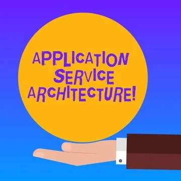 Handwriting text Application Service Architecture. Concept meaning design of Stock Illustration
