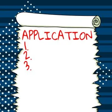 Handwriting text Application. Word for an order for something formal and usually Stock Illustration