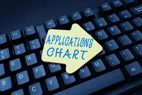 Handwriting text Applications Chart. Business showcase graph used to study how a Stock Photos