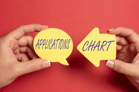 Handwriting text Applications Chart. Word Written on graph used to study how a 写真素材