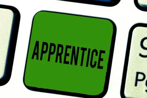 Handwriting text Apprentice. Concept meaning Person learning training from a Stock Photos