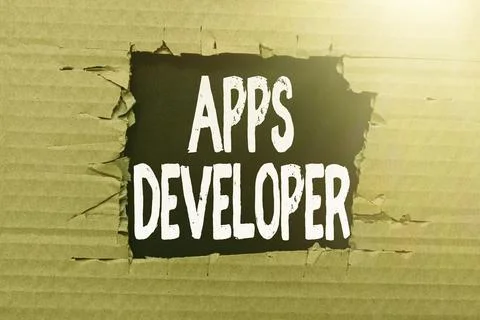 Handwriting text Apps Developer. Business overview Graphic artist Software 스톡 사진