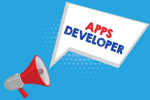 Handwriting text Apps Developer. Concept meaning Graphic artist Software 스톡 일러스트