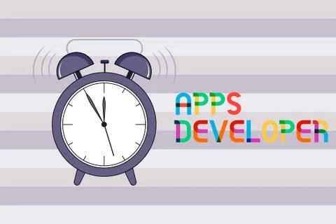 Handwriting text Apps Developer. Concept meaning Graphic artist Software Stock Illustration