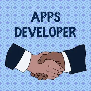 Handwriting text Apps Developer. Concept meaning Graphic artist Software 스톡 일러스트