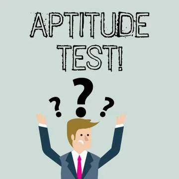 Handwriting text Aptitude Test. Concept meaning designed to determine a Illustration