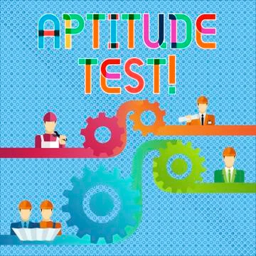 Handwriting text Aptitude Test. Concept meaning designed to determine a Illustration