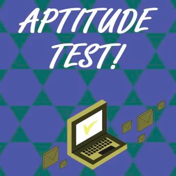 Handwriting text Aptitude Test. Concept meaning designed to determine a Illustration