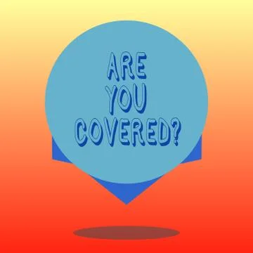 Handwriting text Are You Coveredquestion. Concept meaning art and science of イラスト素材