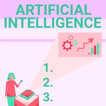Handwriting text Artificial Intelligence. Business idea Machine copy Cognitive Illustrazione stock