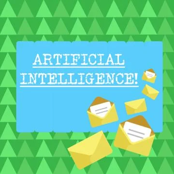 Handwriting text Artificial Intelligence. Concept meaning perform tasks norma Stock Illustration