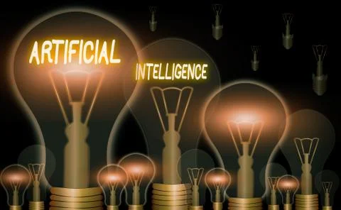 Handwriting text Artificial Intelligence. Concept meaning Machine copy Cognitive Stock Illustration