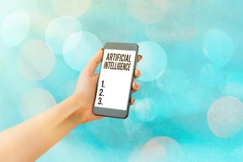 Handwriting text Artificial Intelligence. Concept meaning Machine copy Cognitive Foto stock