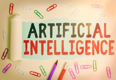 Handwriting text Artificial Intelligence. Concept meaning programmed to think Stock Photos