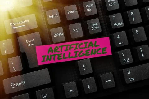 Handwriting text Artificial Intelligence. Internet Concept programmed to think Stock Photos