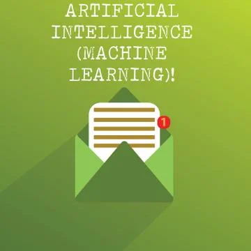 Handwriting text Artificial Intelligence Machine Learning. Concept meaning Stock Illustration