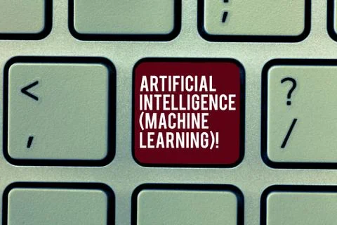 Handwriting text Artificial Intelligence Machine Learning. Concept meaning Stock Photos