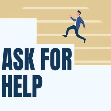 Handwriting text Ask For Help. Business approach Request to support assistance 스톡 일러스트