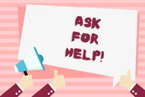 Handwriting text Ask For Help. Concept meaning Use powers completely taking Illustrazione stock