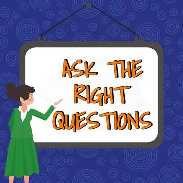 Handwriting text Ask The Right Questions. Business overview Look for a Stock Illustration