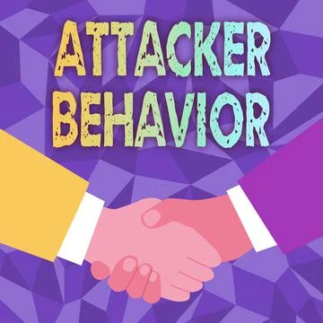 Handwriting text Attacker Behavior. Business approach analyze and predict the Stock Illustration