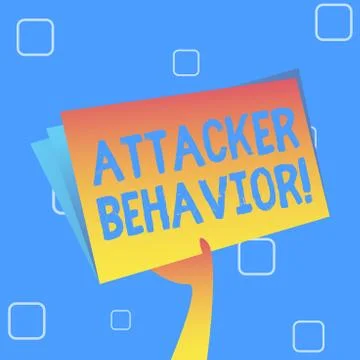 Handwriting text Attacker Behavior. Concept meaning analyze and predict the Stock Illustration
