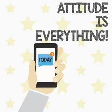Handwriting text Attitude Is Everything. Concept meaning Personal Outlook Stock Illustration