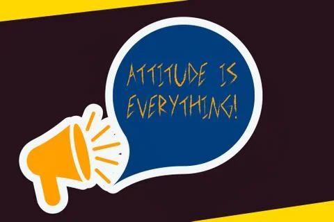 Handwriting text Attitude Is Everything. Concept meaning Personal Outlook Stock Illustration
