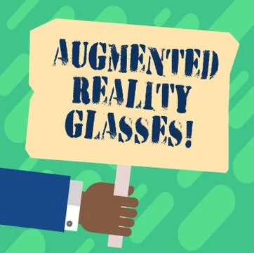 Handwriting text Augmented Reality Glasses. Concept meaning Digital eye glasses Stock Illustration
