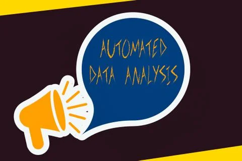 Handwriting text Automated Data Analysis. Concept meaning Artificial Illustrazione stock