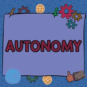 Handwriting text Autonomy. Business overview vehicle that can guide itself Stock Illustration