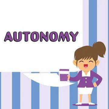 Handwriting text Autonomy. Internet Concept vehicle that can guide itself Stock Illustration